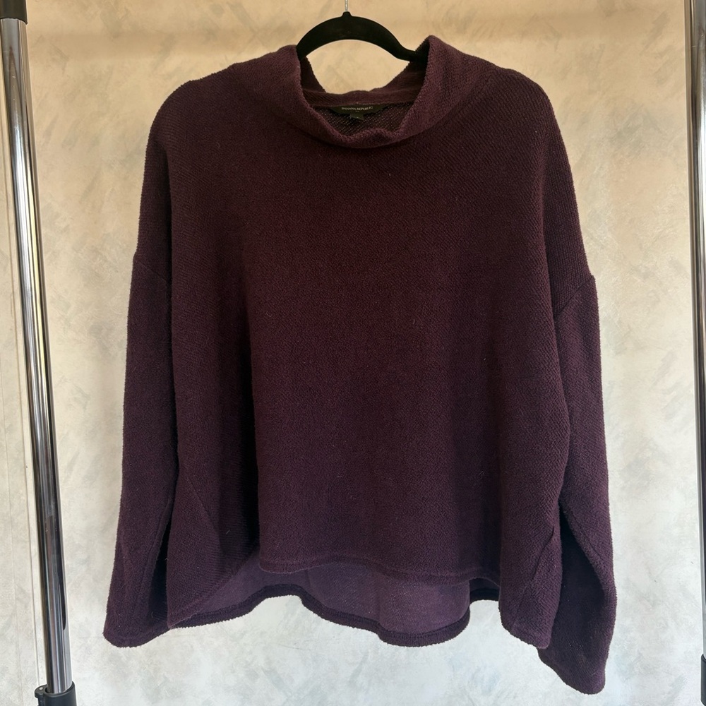 Banana Republic Deep Purple Cowl Neck Sweater
